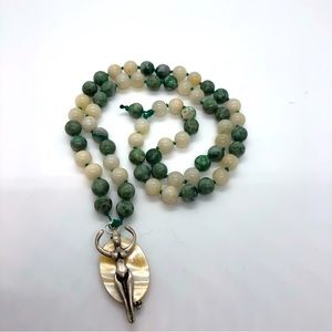 Mariposite and Jade Goddess Necklace